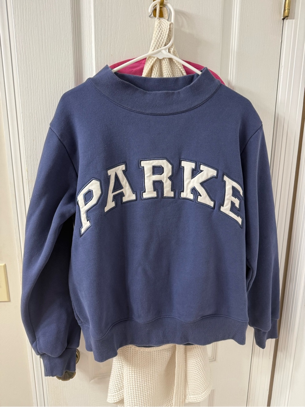 Parke Blue Crewneck Sweatshirt with White Writing